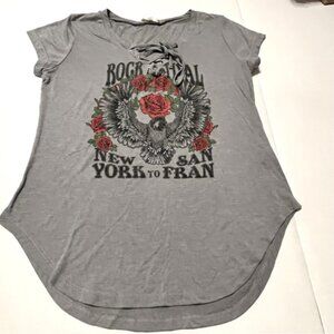 True Craft Rock Festival New York San Francisco Womens SZ Medium Grey Gray Shirt